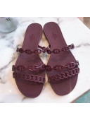  Hermes "Chaine d'Ancre" PVC Flat Sandal Burgundy 2020