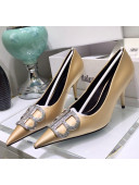 Balenciaga Crystal BB Square Knife Pump in Stretch Satin Light Gold 2020