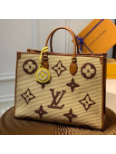 Louis Vuitton OnTheGo GM Tote Bag in Monogram Raffia M57644 Tan Brown 2021