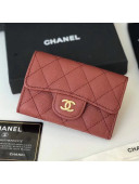 Chanel Grained Leather Classic Card Holder AP0214 Burgundy 2019