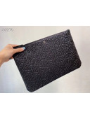 Chanel Camellia Grained Calfskin Large Pouch A82277 Black 2020