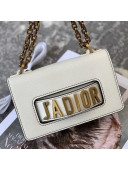 Dior J'Adior Mini Flap Chain Bag in Palm Grained Leather White 2019