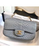 Chanel Python Classic Small Flap Bag Grey 2018