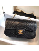 Chanel Python Classic Small Flap Bag Black 2018