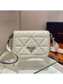 Prada Spectrum Leather Shoulder Bag 1BD283 White 2021