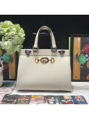 Gucci Zumi Grainy Leather Small Top Handle Bag ‎569712 White 2019