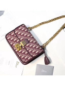 Dior Dioraddict Oblique Canvas Flap Bag Burgundy 2018