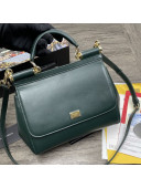 Dolce&Gabbana Classic Large Sicily Smooth Leather Top Handle Bag 5514 Dark Green 2021