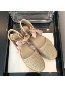 Fendi FF Laces Flat Espadrilles Beige 2020