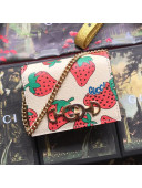 Gucci Zumi Strawberry Print Card Case on Chain 570660  