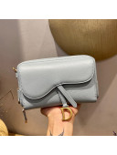 Dior Calfskin Double Sandle Pouch Storm Grey 2021