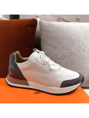 Hermes Patchwork Canvas Sneakers White 2021 08 (For Women and Men)