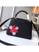 Louis Vuitton Capucines Bag BB with Floral Details Black 2018