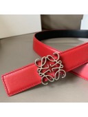 Loewe Smooth Calfskin Belt 3.2cm Red 2021