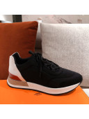 Hermes Patchwork Canvas Sneakers Black 2021 09 (For Women and Men)