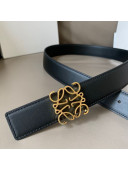 Loewe Smooth Calfskin Belt 3.2cm Black 2021