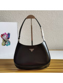 Prada Cleo Brushed Leather Hobo Bag 1BC499 Black 2021