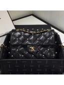 Chanel Quilted Lambskin Flap Bag AS1202 Black 2019