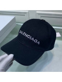 Balenciaga Logo Canvas Baseball Hat Black 2021 08