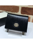 Gucci Leather Interlocking G Card Case Wallet 598532 Black 2019