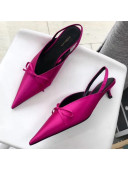 Balenciaga Satin Knife Slingback Mules Rosy 2019