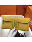 Hermes Jige Elan 29 Epsom Leather Clutch Bag Yellow 2019