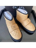 Chanel Soft Calfskin Ankle Short Boots with CC Buckle Beige 2021  