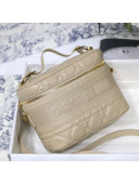 Dior DiorTravel Small Vanity Case Bag in Beige Cannage Lambskin 2020