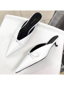 Balenciaga Lambskin Bowknot Knife Mules White 2019