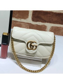 Gucci GG Marmont Matelassé Leather Chain Super Mini Bag 575161 White 2019