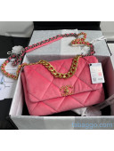 Chanel Velvet Chanel 19 Large Flap Bag AS1161 Pink 2020