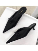 Balenciaga Satin Bowknot Knife Mules Black 2019