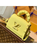 Louis Vuitton Twist PM Top Handle Shoulder Bag in Taurillon Leather M58571 Yellow 2021