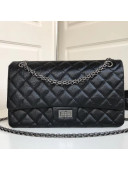 Chanel Aged Calfskin 2.55 Reissue Large Size 227 Black 2018(Vintage Silver-tone Metal)