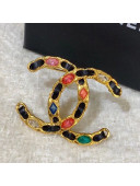 Chanel Stone CC Brooch AB5296 Multicolor/Gold 2020