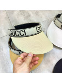 Gucci Straw Visor Hat with Gucci Band Beige 2021