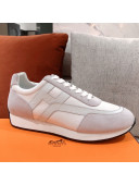 Hermes Chris Calfskin and Canvas Sneakers Grey 2021 22 (For Women and Men)