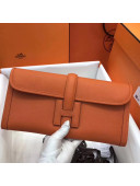 Hermes Jige Elan 29 Epsom Leather Clutch Bag Orange 2019