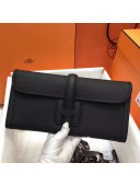 Hermes Jige Elan 29 Epsom Leather Clutch Bag Black 2019