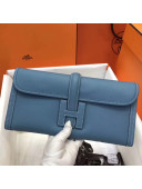 Hermes Jige Elan 29 Epsom Leather Clutch Bag Denim Blue 2019