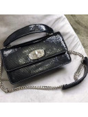 Miu Miu Cleo Sequin Shoulder Bag 5BD115 Black 2019