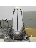 Balenciaga Le Cagole Lambskin XS Shoulder Bag Grey/Aged Silver 2021