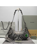 Balenciaga Le Cagole Lambskin Small Shoulder Bag Grey/Aged Silver 2021