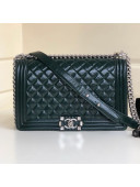 Chanel Vintage Quilted Leather Medium 28cm Boy Flap Bag Green 2019