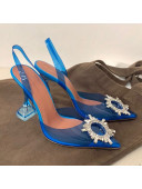 Amina Muaddi PVC Slingback Pumps 10cm Blue 2021