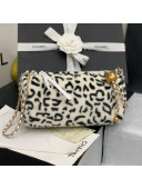 Chanel Leopard Print Small Bowling Bag with Metal Ball AS1899 White 2020