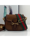 Gucci Leather Small Horsebit Shoulder Bag 384821 Brown 2019