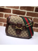 Gucci GG Canvas Medium Horsebit Shoulder Bag 383848 Brown 2019