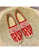 Dior Granville Espadrilles in Red Oblique Embroidered Cotton 2021