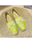 Dior Granville Espadrilles in Lime Green Oblique Embroidered Cotton 2021